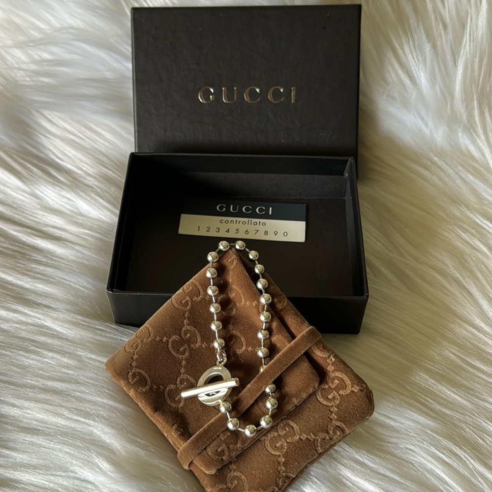 GUCCI Bracelet Bal Chain Sterling Silver 925 - Picture 1 of 12
